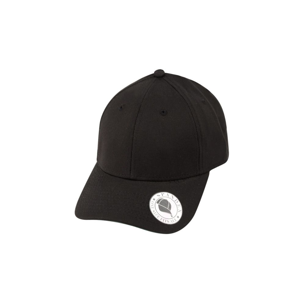 12 Wholesale Cotton Curved Brim Stretch Fitted Cap In Black - at ...