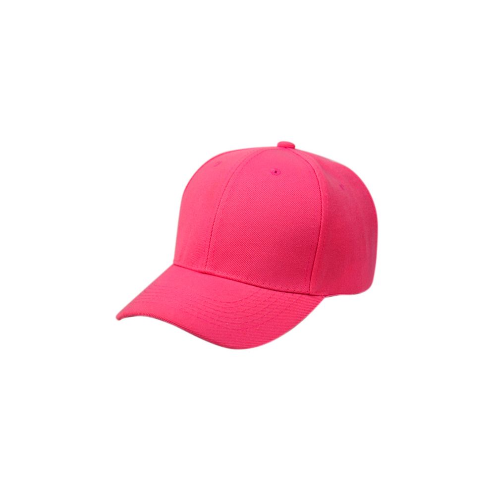 36 Pieces of Plain Baseball Velcro Cap In Hot Pink