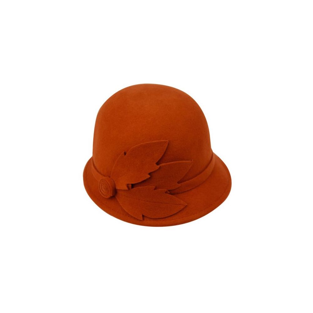 12 Wholesale Ladies Wool Felt Cloche With Leaf And Band