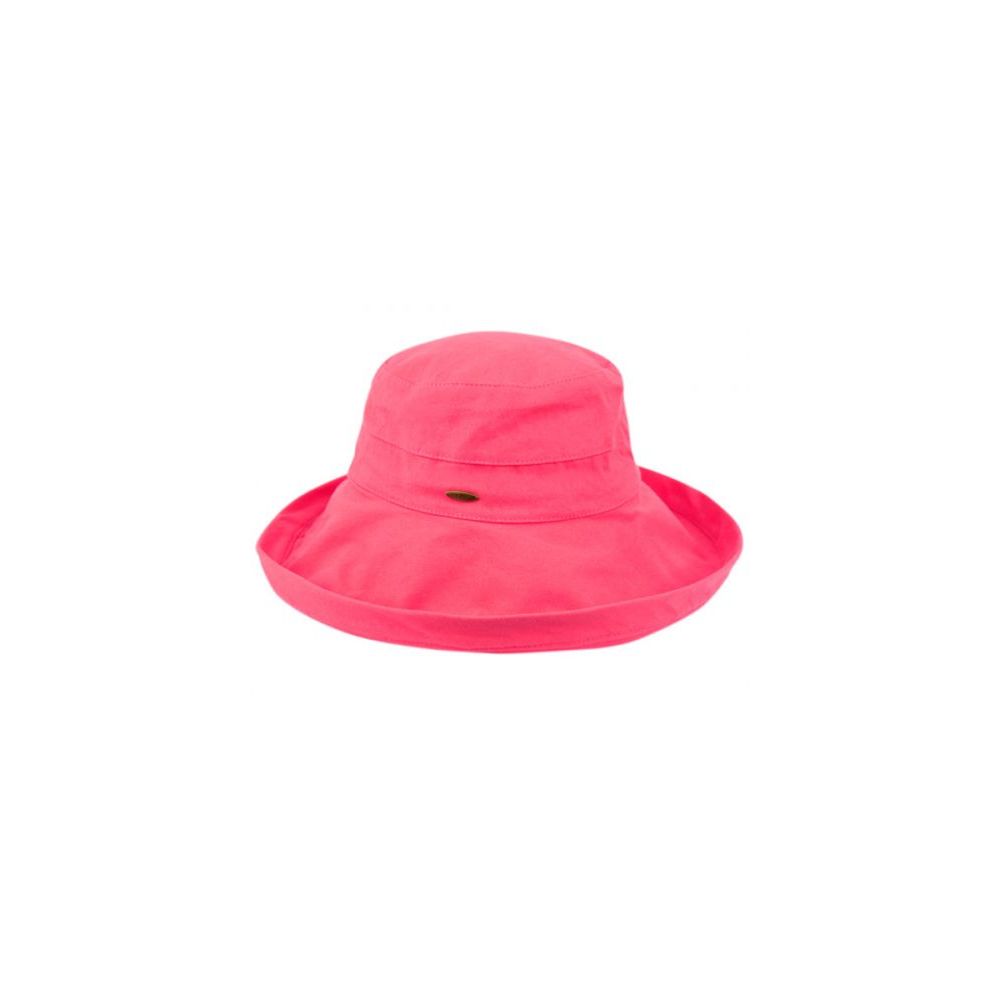 12 Wholesale Cotton Canvas Sun Cloche Hats In Hot Pink