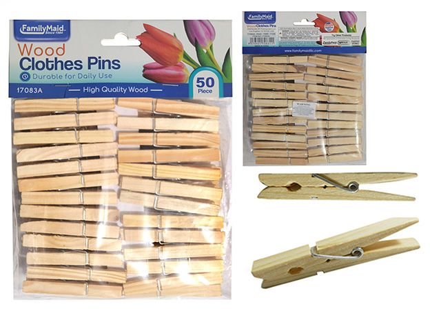 72 Pieces of 50pc Wooden Clothespins, Cloth Pegs