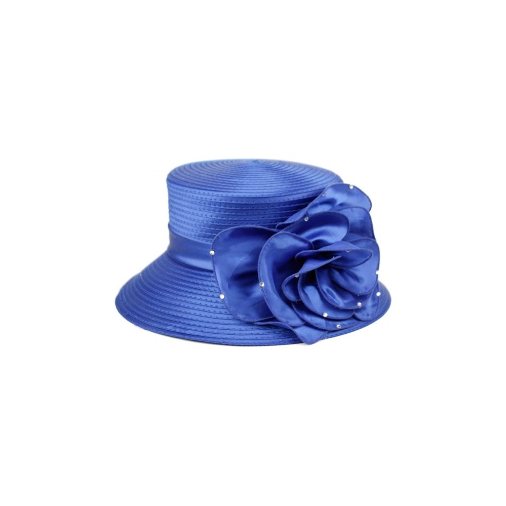 12 Pieces of Fascinator With Big Flower Trim In Royal