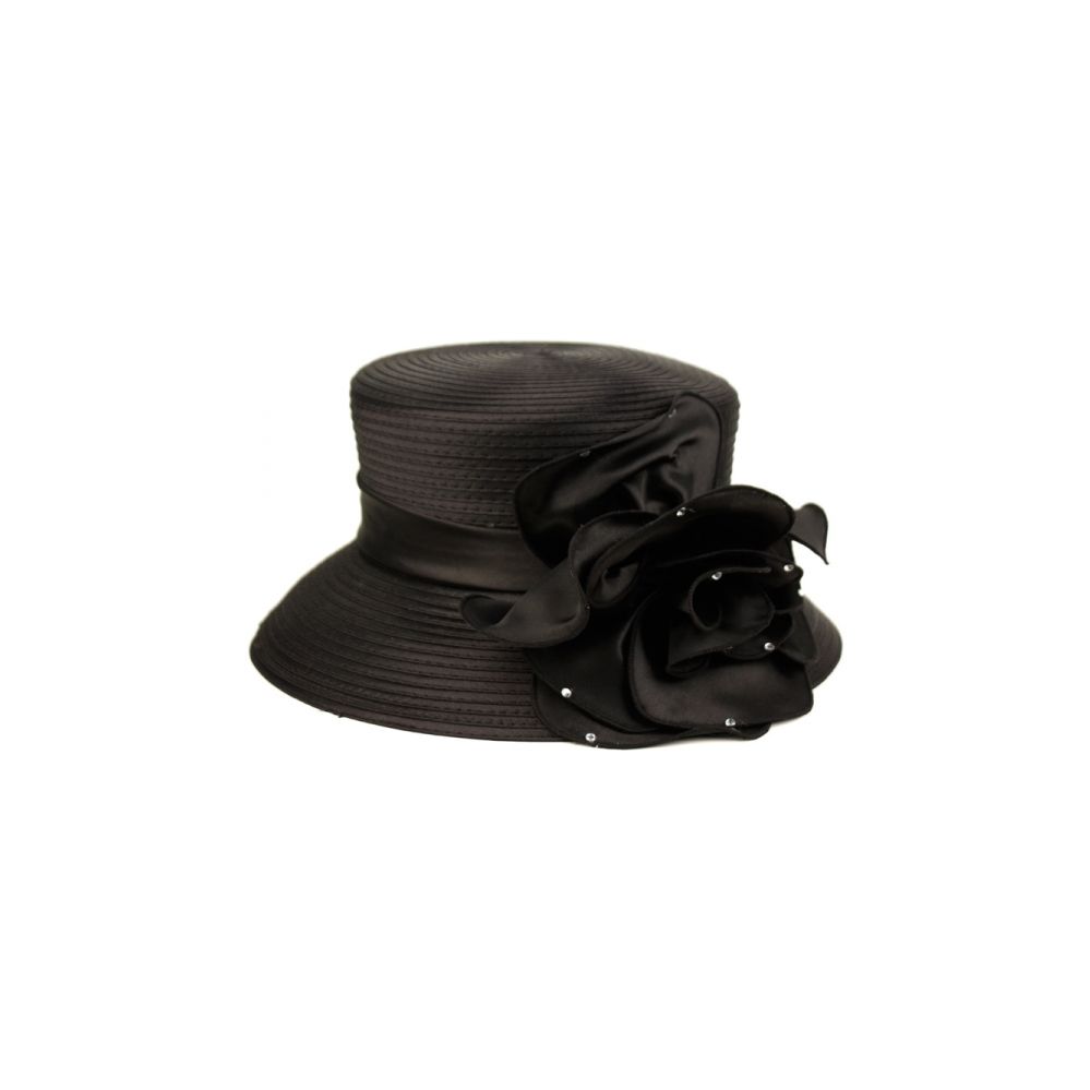 12 Pieces of Fascinator With Big Flower Trim In Black