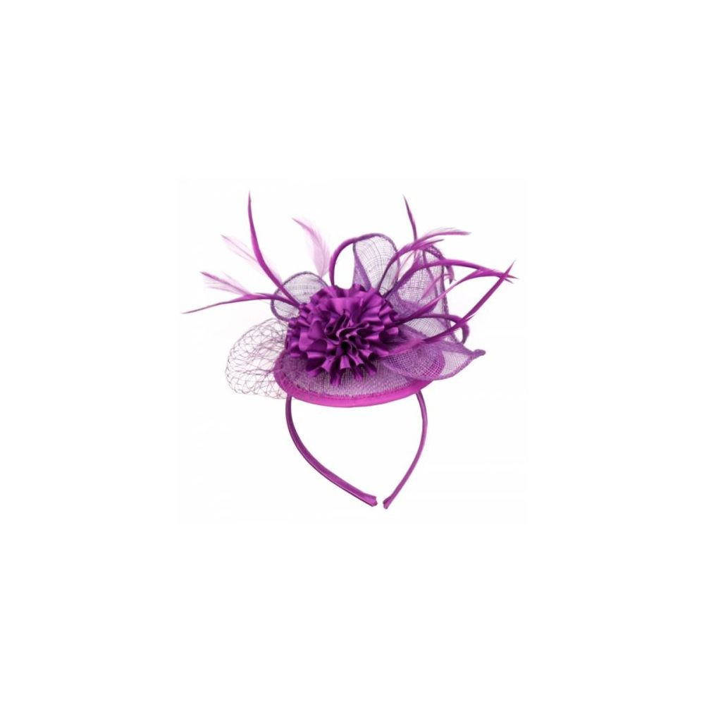 12 Pieces of Fascinator With Flower Trim In Lavender