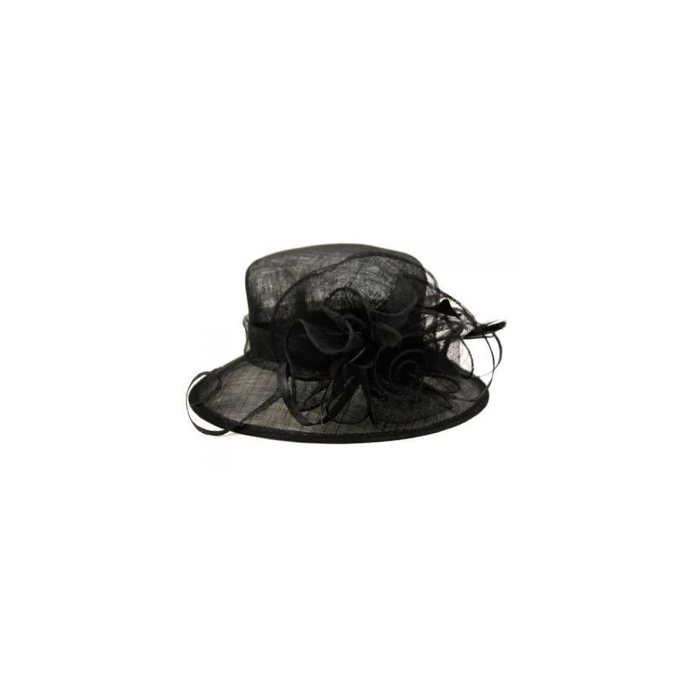 8 Pieces of Sinamay Fascinator With Flower Trim In Black