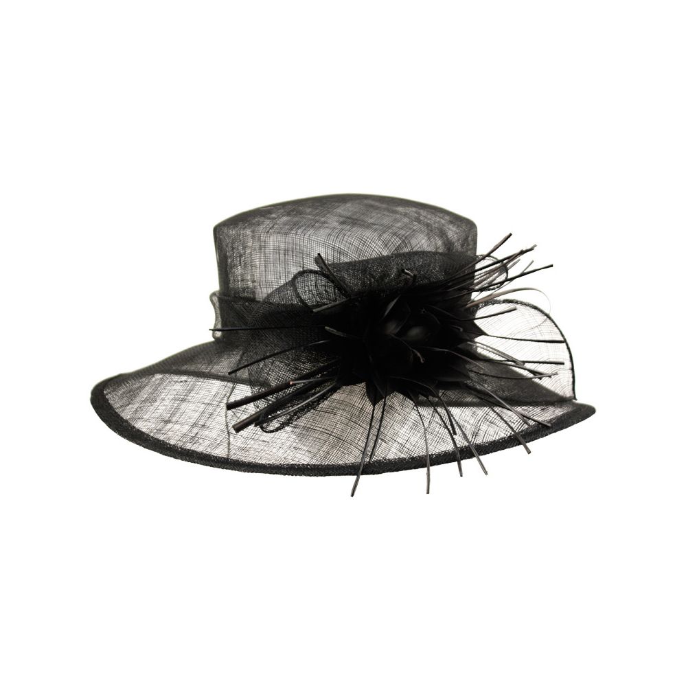 12 Pieces of Sinamay Fascinator With Big Flower Trim In Black