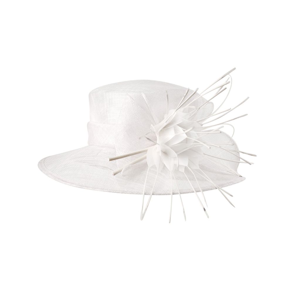 12 Pieces of Sinamay Fascinator With Big Flower Trim In White
