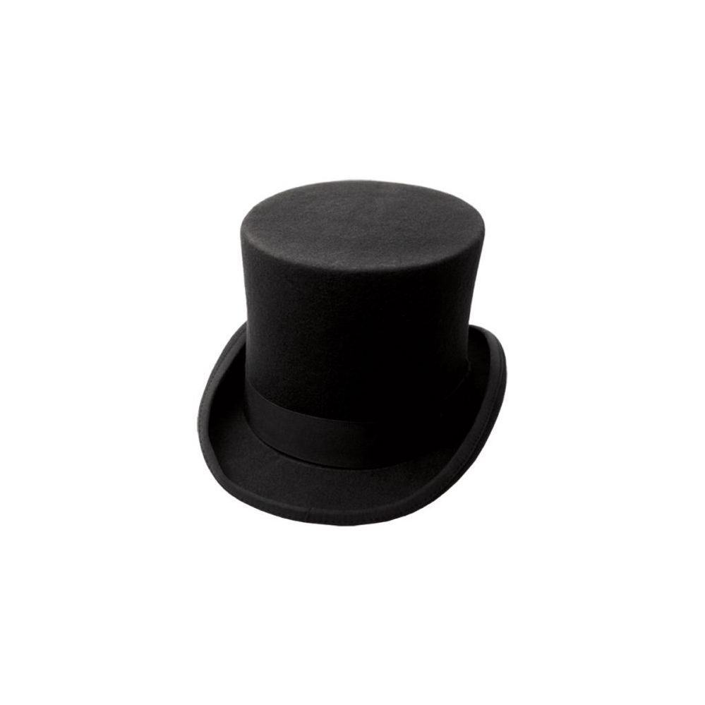 6 Wholesale High Crown Flat Top Felt Hats With Grosgrain Band