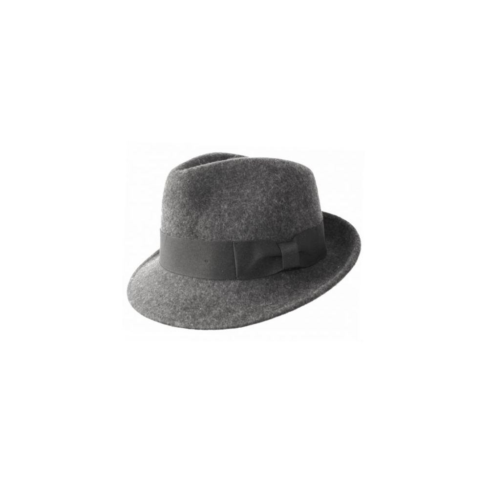 6 Wholesale Wool Felt Fedora Hats With Grosgrain Band In Gray