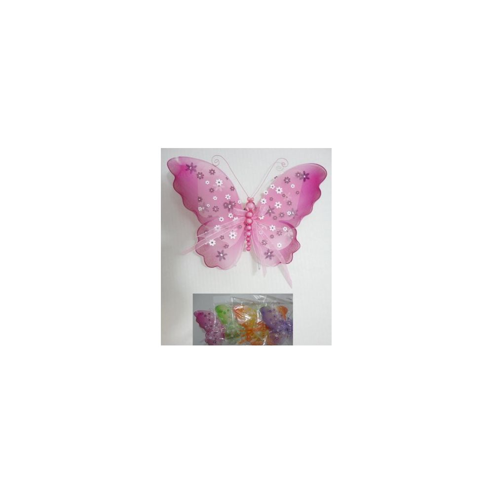 36 Wholesale 7"x9" Sheer Clip On Butterfly