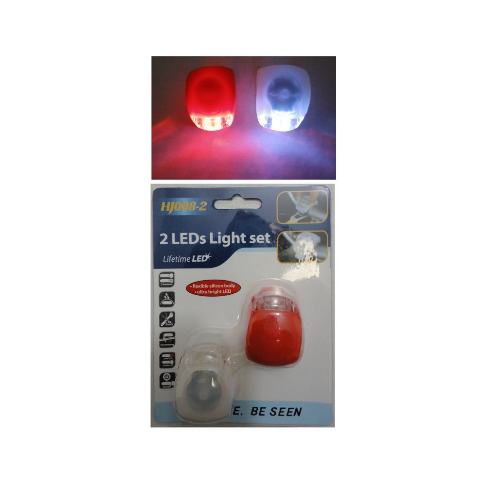 24 Pieces Red/clear Led Bicycle Light Set - Flash Lights