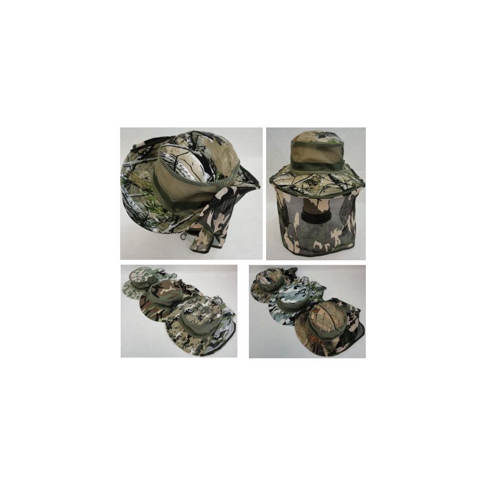 72 Pieces Floppy Camo Boonie Hat With Netting (mesh Sides) - Cowboy &  Boonie Hat