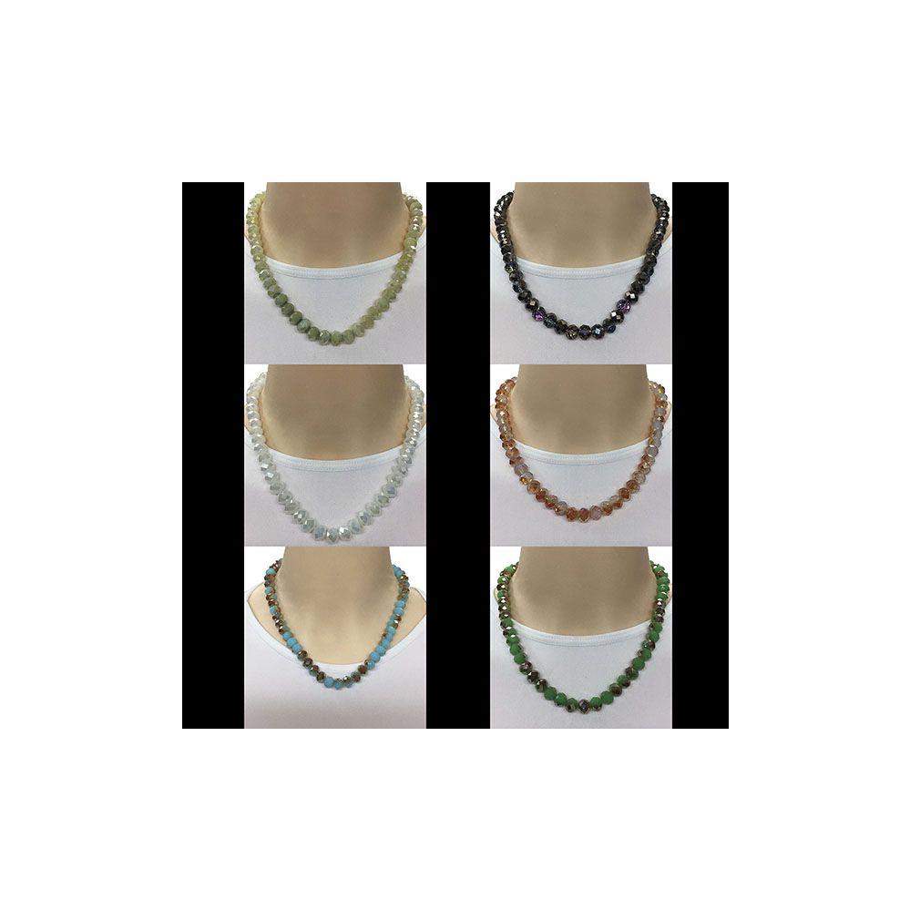 120 Pieces of Lavish Coated Crystal Necklaces In Assorted Colors
