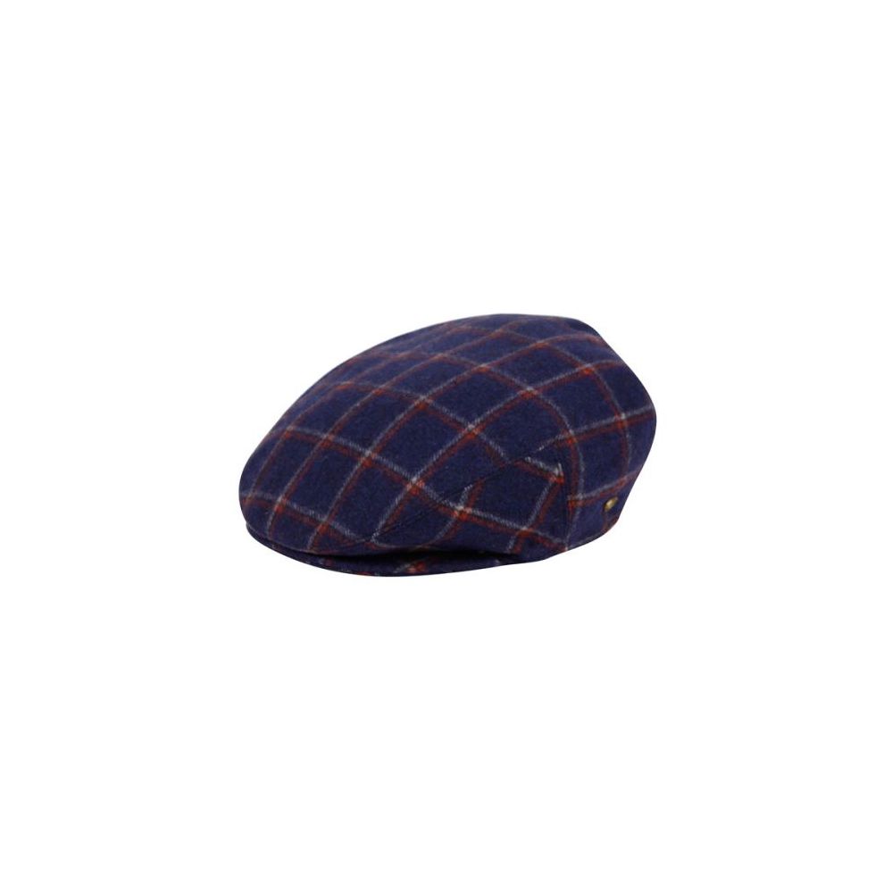 12 Wholesale Plaid Wool Flat Ivy Caps W/satin Quilted Lining In Navy