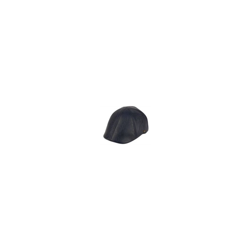 12 Wholesale Faux Leather Duckbill Ivy Cap In Navy