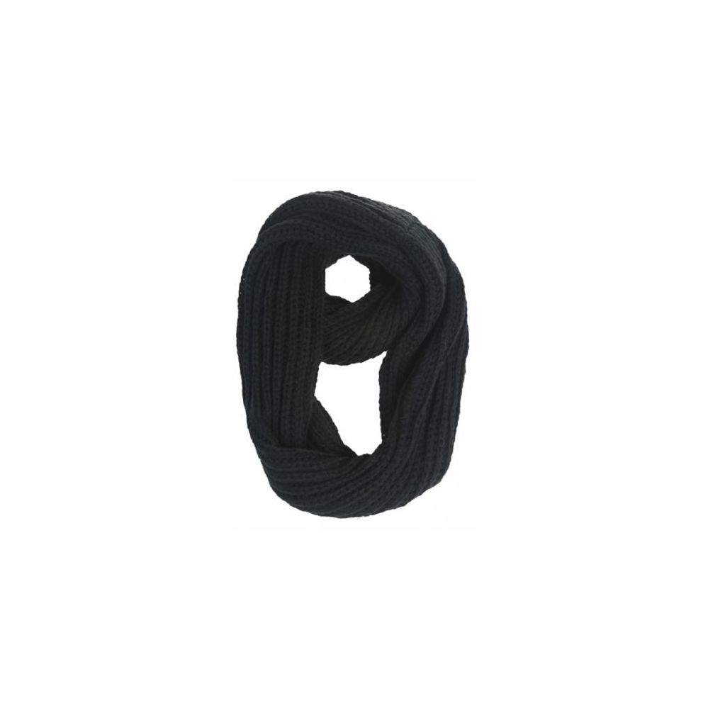 12 Pieces of Solid Black Cable Knit Infinit Scarf
