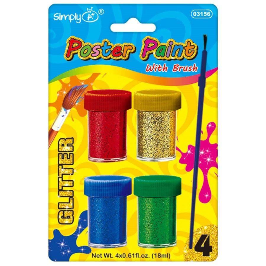 96 pieces of 4 Count Poster Paint Glitter