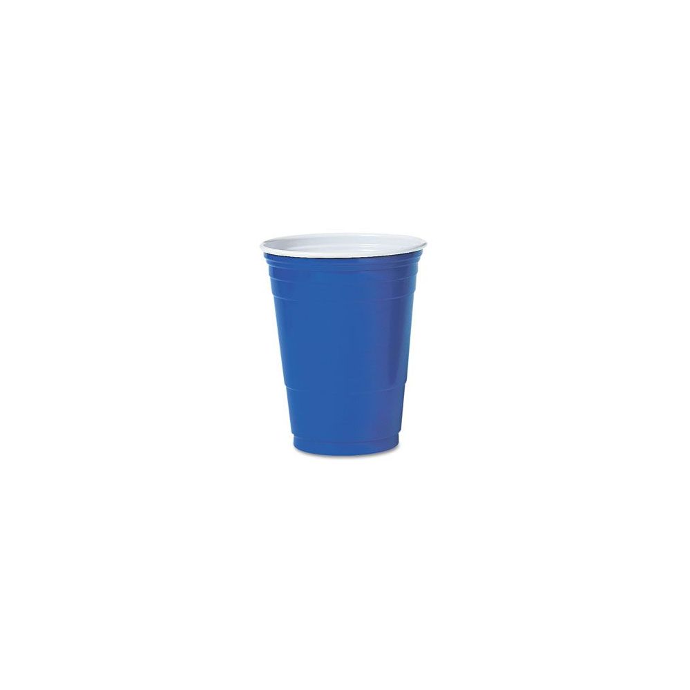 96 Wholesale Sixteen Ounce Plastic Blue Cup Sixteen Count