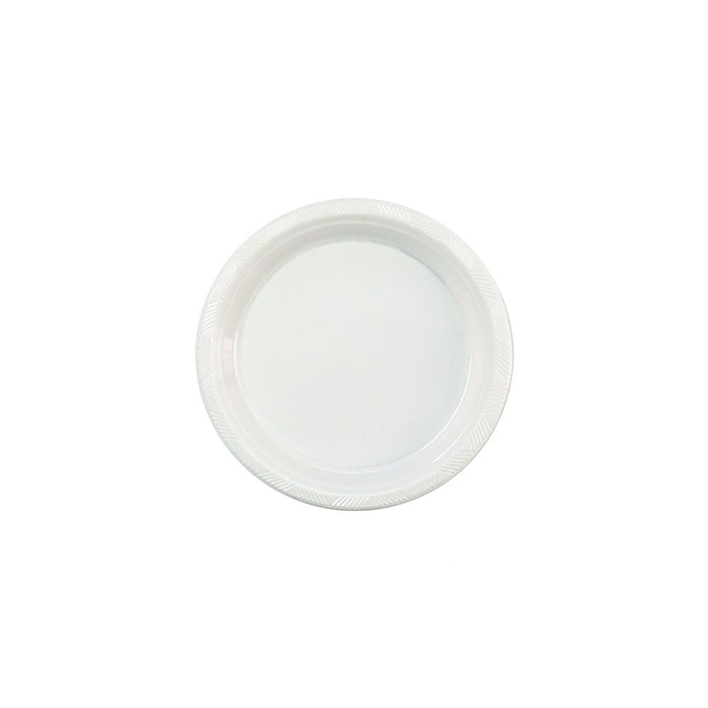 48 Pieces of 7 Inch Fifty Count Plastic Plate White