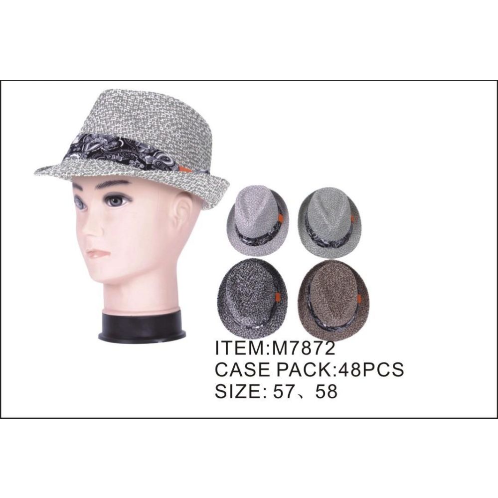 48 Wholesale Unisex Assorted Color Fashion Fedora Hats