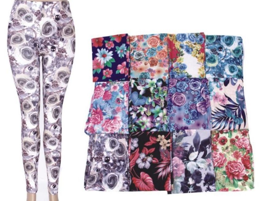 72 Pieces of Womens Fashion Legging Assorted Styles And Size Polyester Lycra Blend