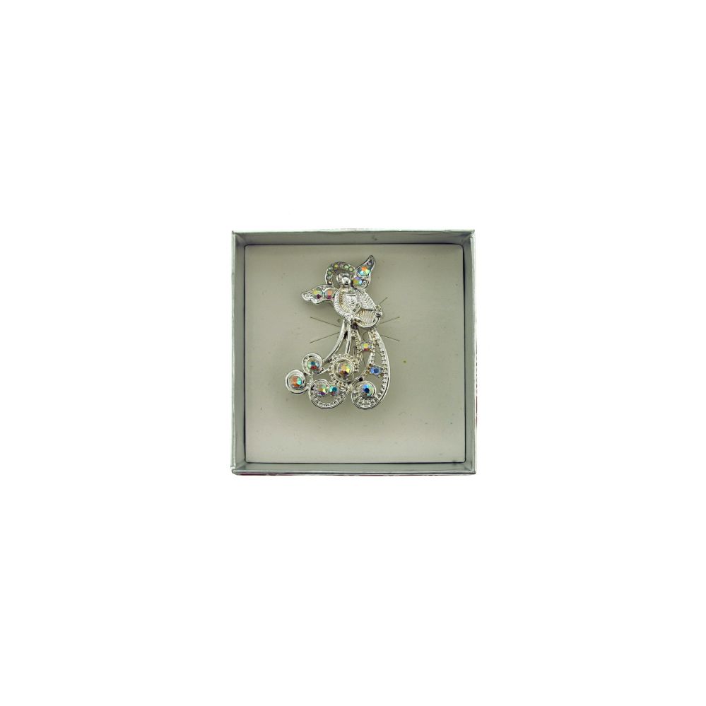 36 Pieces of Silver Tone Angel Holding A Harp Pin With Gift Box