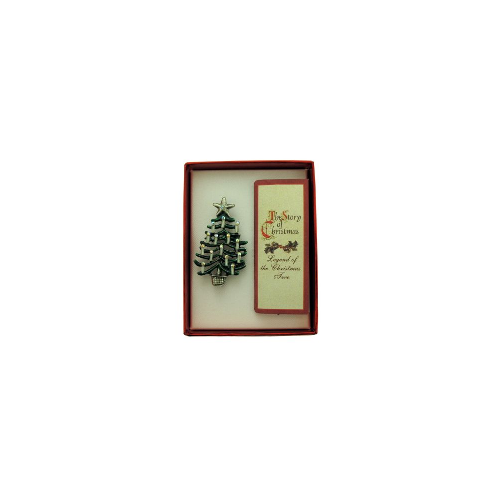 36 Pieces of Christmas Tree Pin With A Book Of The Legend Of The Christmas Tree With A Gift Box
