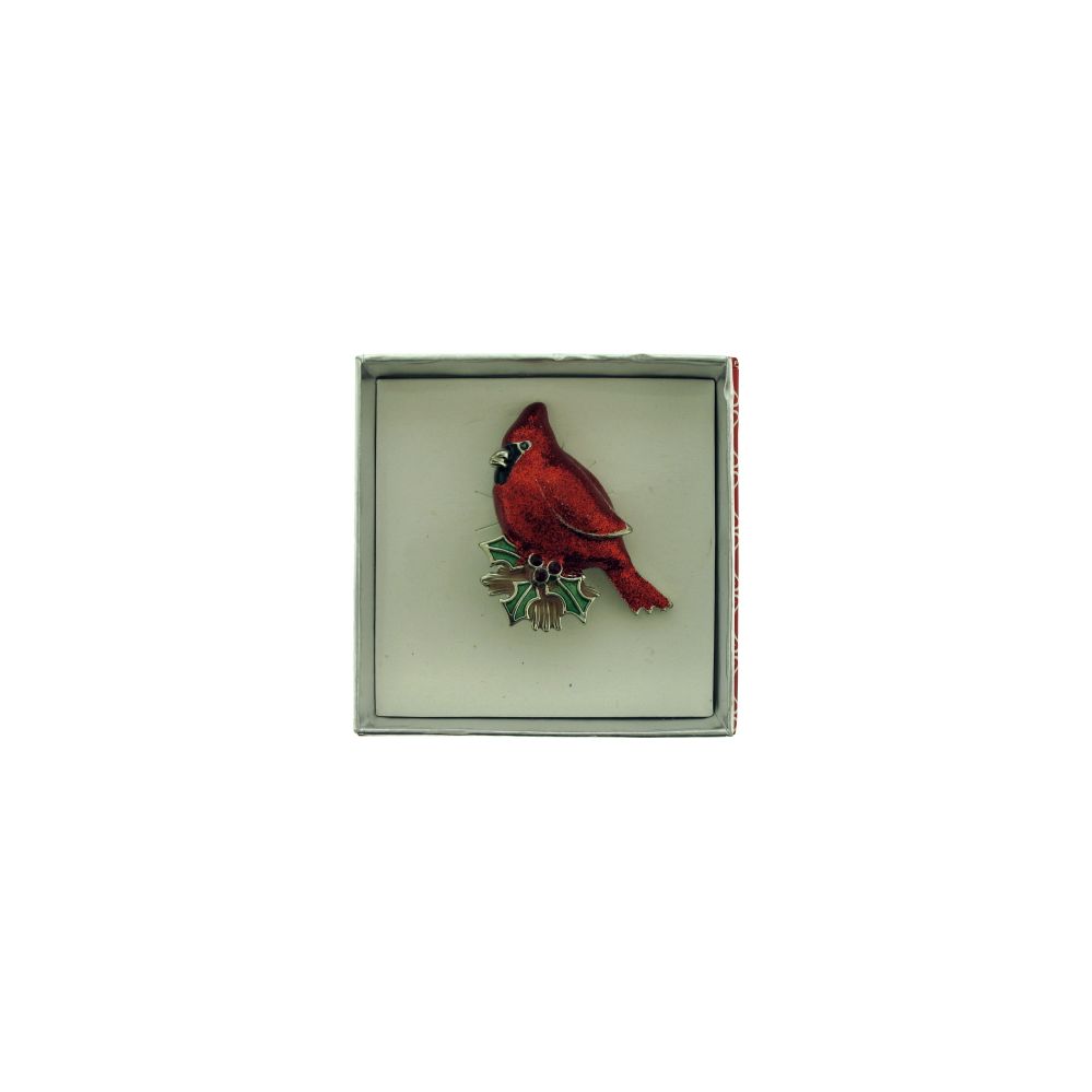 36 Pieces of Cardinal Sitting On A Mistletoe Pin With Gift Box