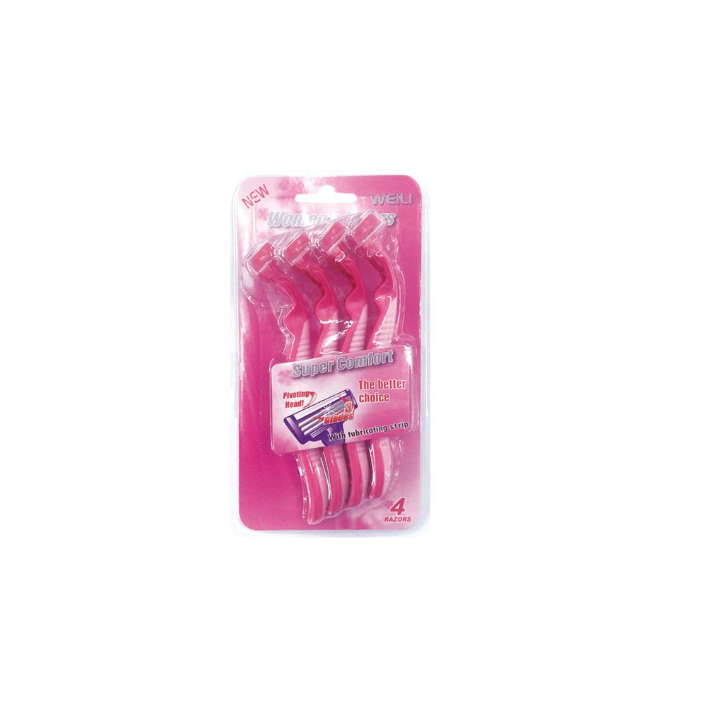 72 Pieces of 4 Count 3-Blade Lady' Razor