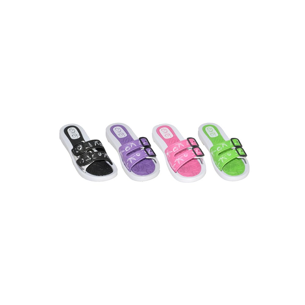 36 Wholesale Ladies Assorted Sporty Wedge Sandals With Buckles at