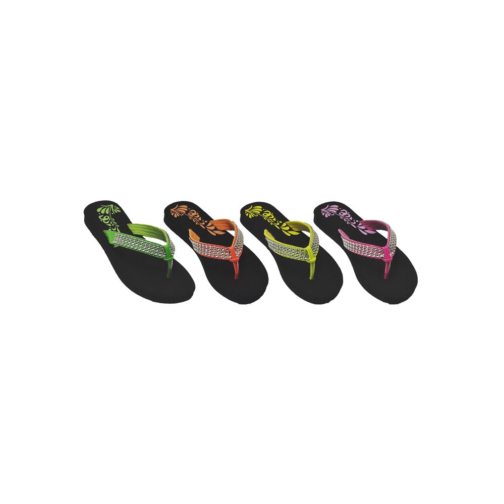 48 Wholesale Girls Neon Color Fashion Flip Flops