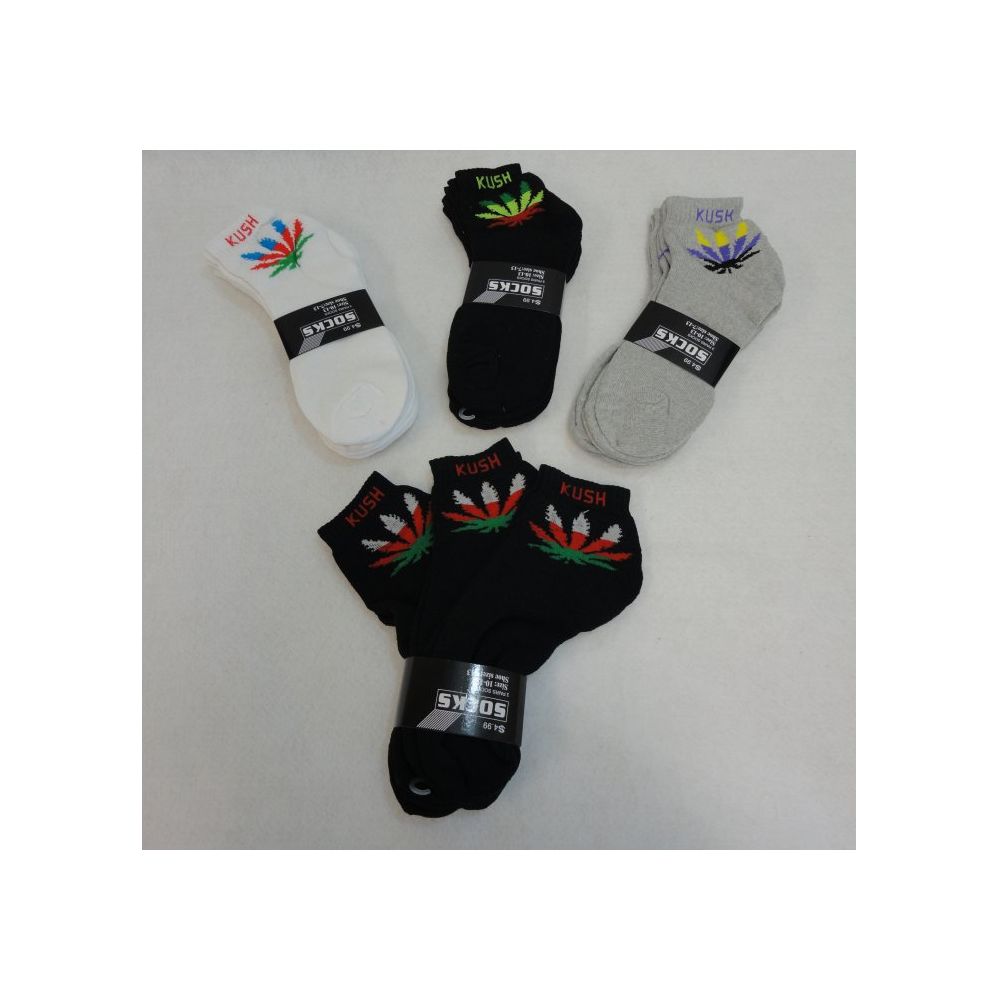 60 Wholesale 3 Pair Men's Ankle Sock ( Colorful Kush) at