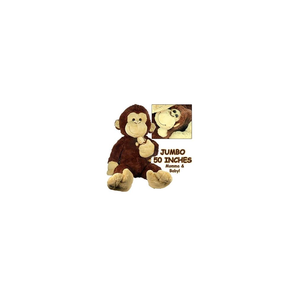 2 Wholesale Jumbo Plush Cuddle Monkeys W/ Baby