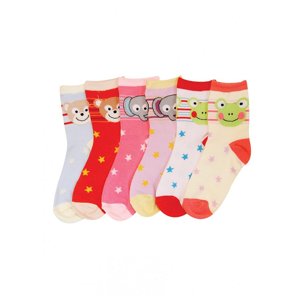 144 Pairs of Baby Girls Animal Printed Crew Socks