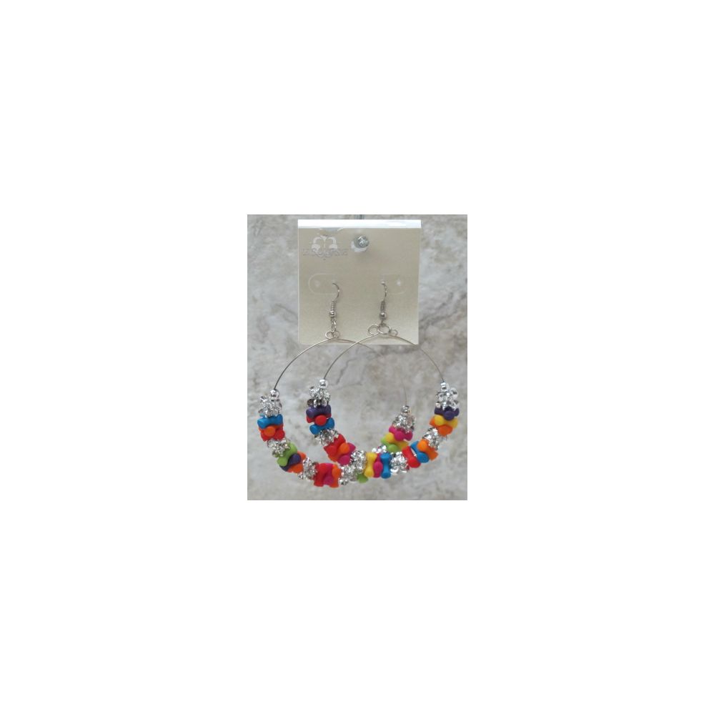 36 Pieces French Hook Earring With Assorted Colored Chips - Earrings
