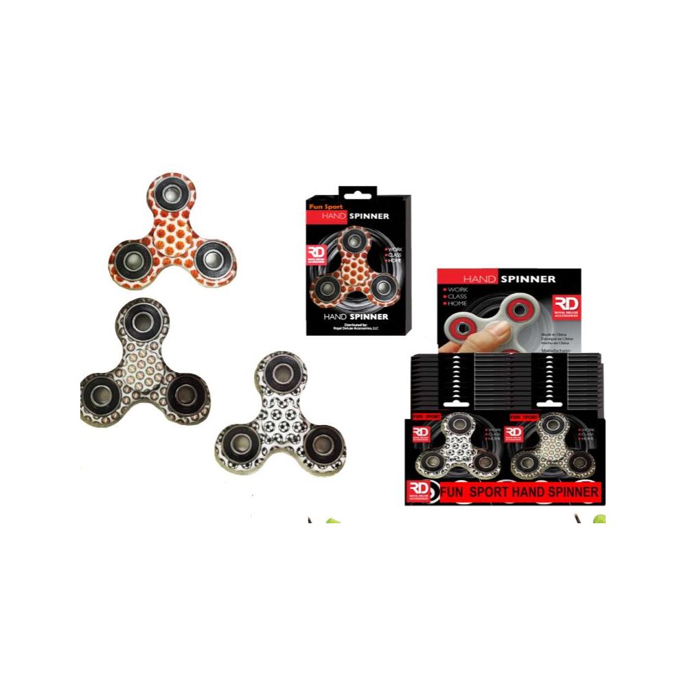 24 Pieces Play Ball Collection Graphic Spinners - Fidget Spinners