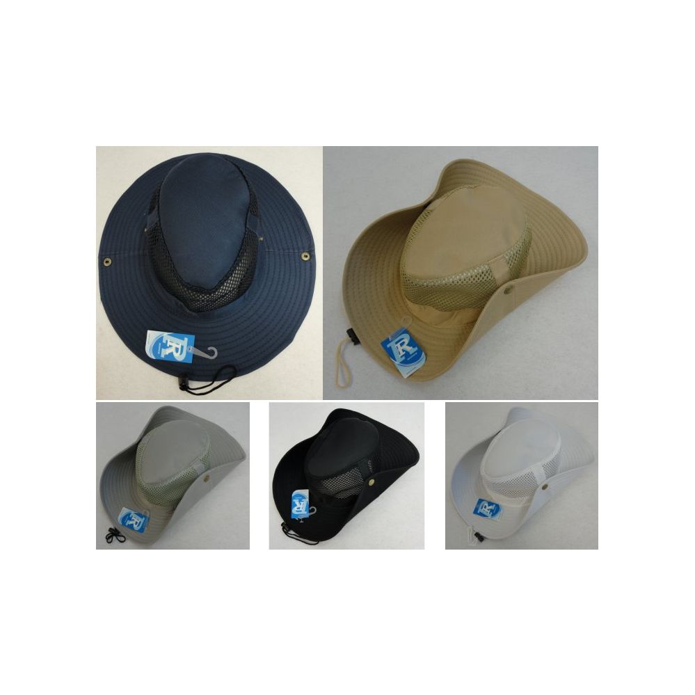 24 Wholesale Wholesale Boonie Hats Cowboy Style Fishing Hats Solid Color -  at 