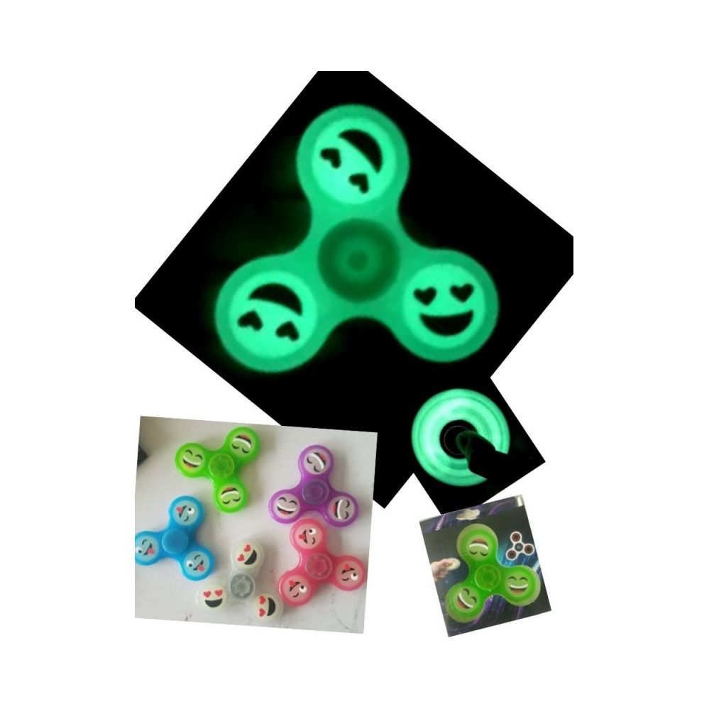 Glow In Dark Smiley  Hand Spinner Tri-Spinner Toy Assorted 