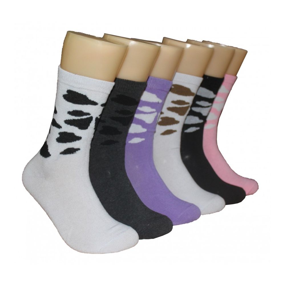 360 Bulk Womens Patterned Crew Socks At 5544