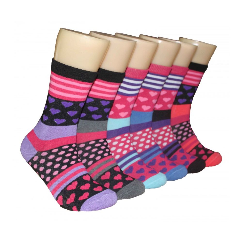 Long socks with polka dots and stripes