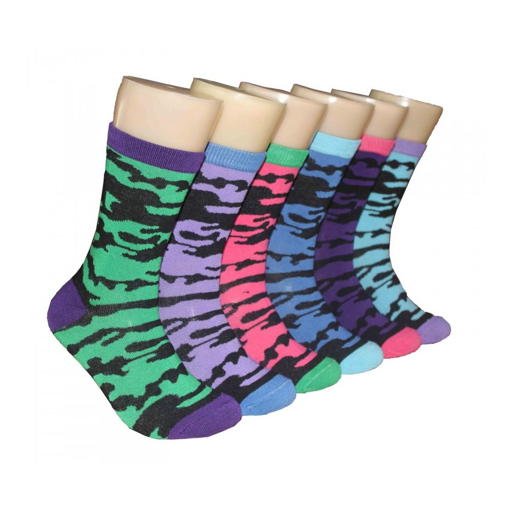 Women's Solid Black Crew Sock