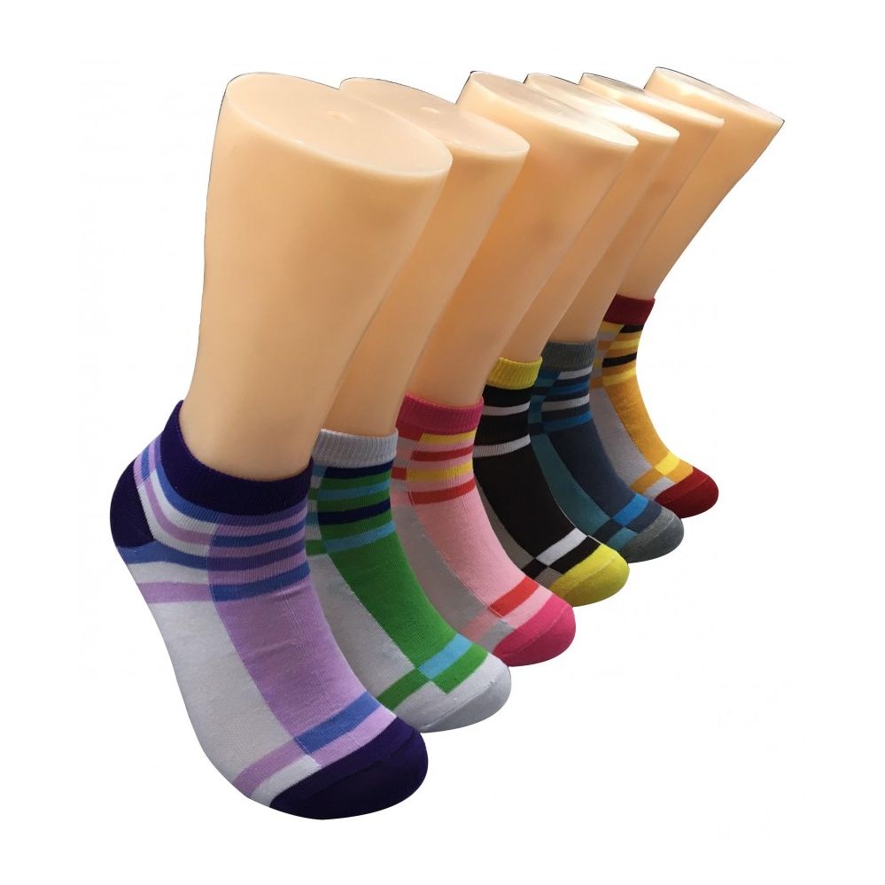 480 Wholesale Women's Striped Patterned Low Cut Ankle Socks