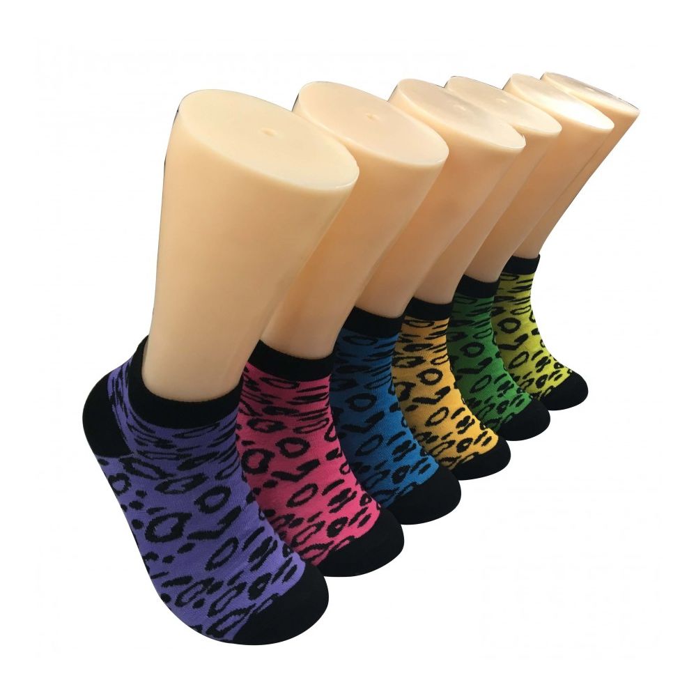 480 Wholesale Women's Colorul Leopard Print Low Cut Ankle Socks