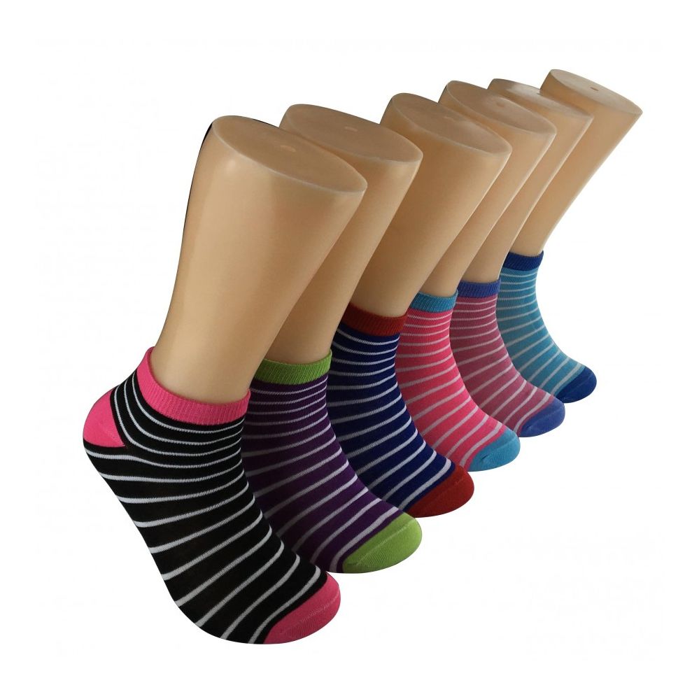 480 Wholesale Women's Thin Stripe Low Cut Ankle Socks WSD