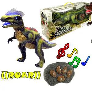 8 pieces of Remote Control Dinosaurs W/sound & Lights.