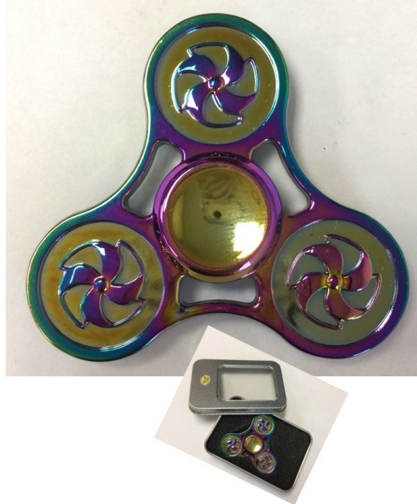 20 Pieces Fidget Spinner Rainbow Tri Spinner Fidget Spinners At