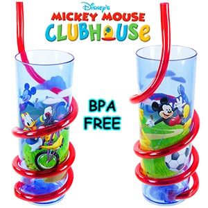 24 Pieces of Disney's Mickey's Clubhouse Acrylic Silly Straw Tumblers