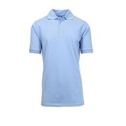 36 Pieces of Men's Solid Short Sleeve Polo In Light Blue Size Medium