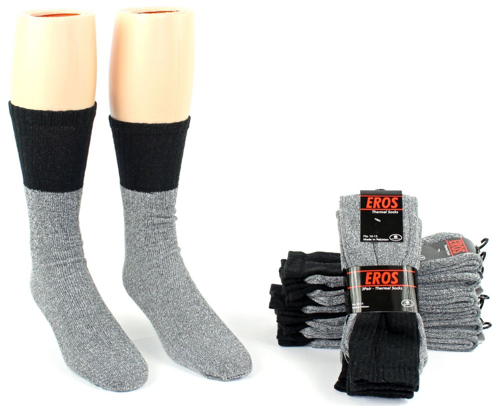 24 Pairs of Men's Thermal Tube Boot Socks - Size 10-13