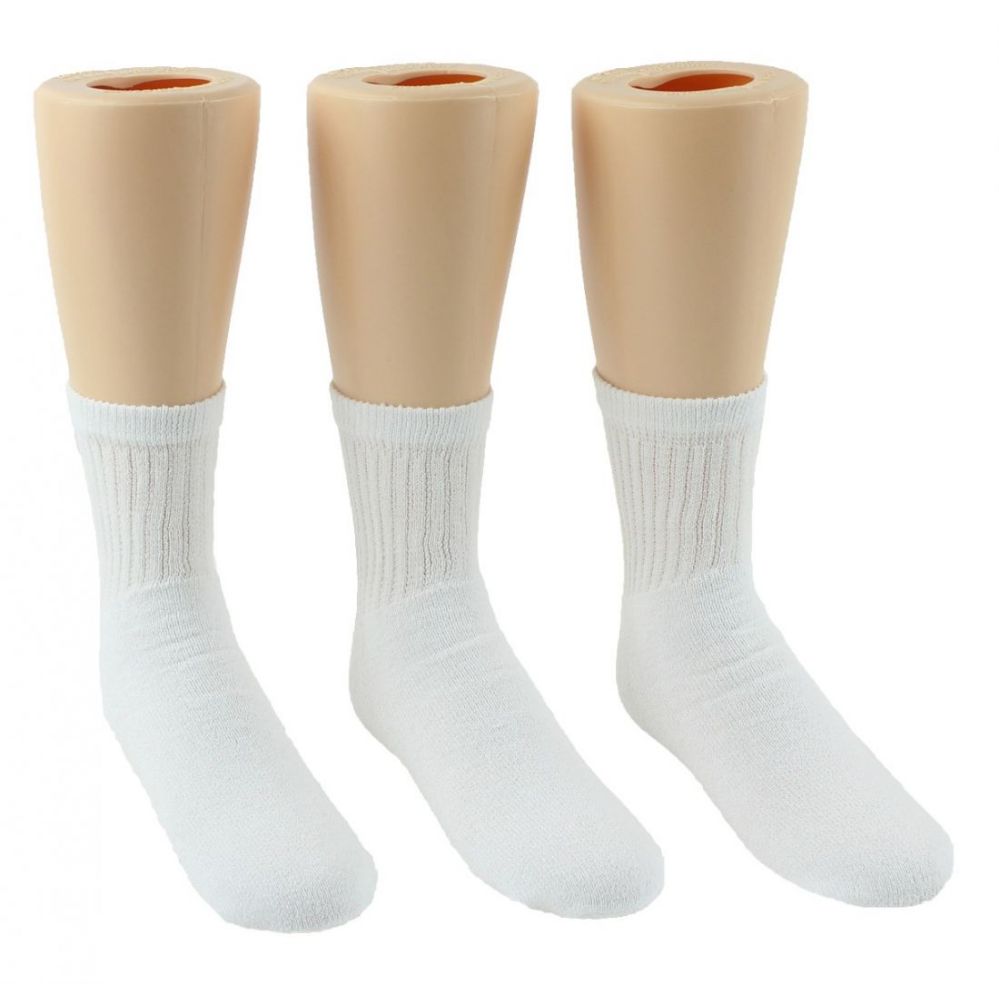 24 Wholesale Children's Athletic Tube Socks - White - Size 4-6